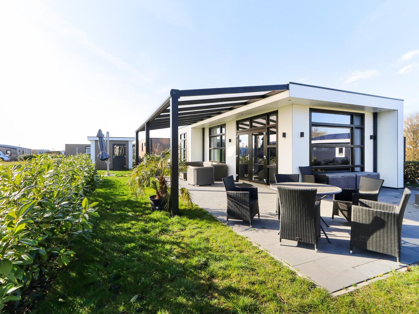 Woonkamer van een Vosselman chalet